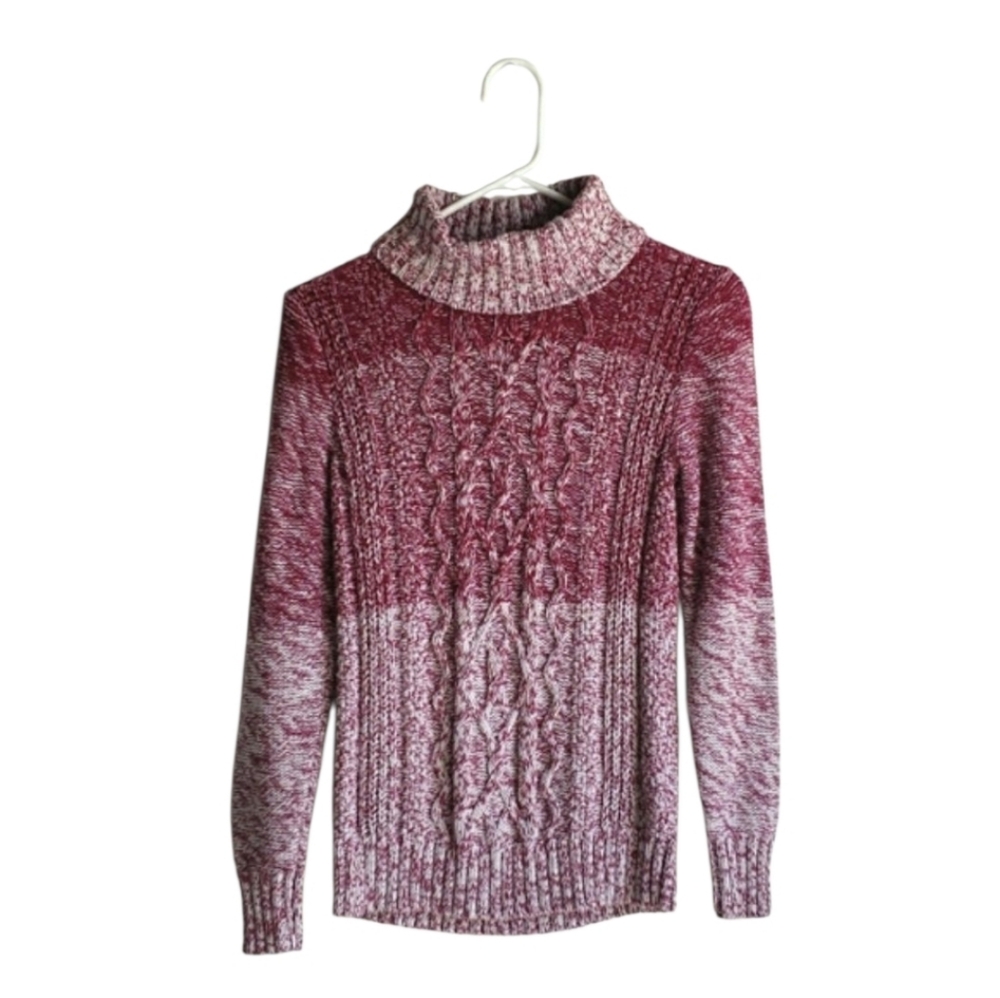 Leo & Nicole Ombre Cable Knit Turtle Neck Sweater Size Small